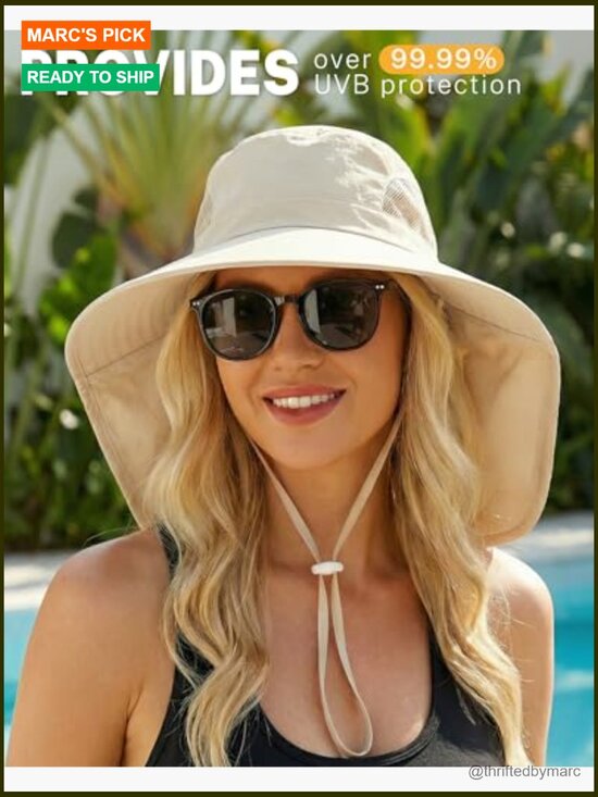 Wide Brim Bucket Sun Hat with Ponytail Hole - Packable & Breathable main image 7